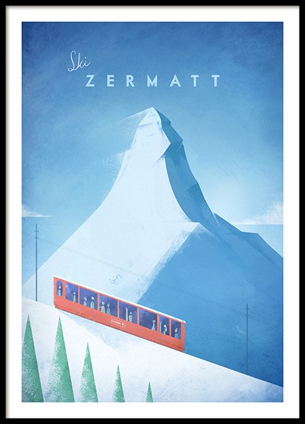 Ski Zermatt Poster in der Gruppe Poster / Naturmotive bei Desenio AB (11985)