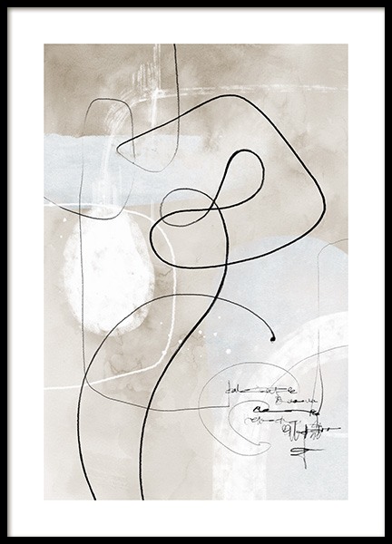 Soft Abstract Lines No1 Poster