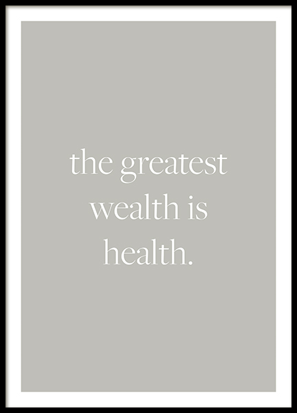 Health is Wealth Poster