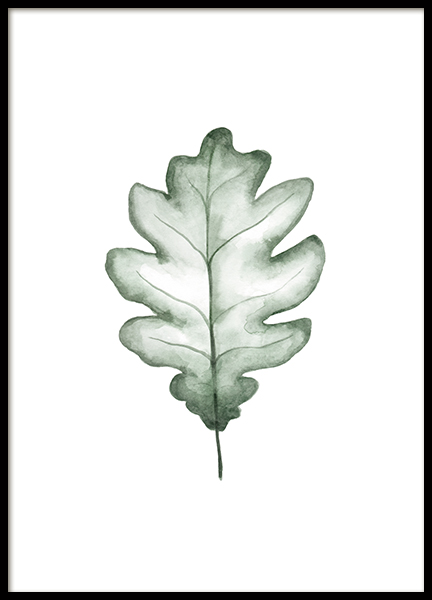 Watercolor Oak Leaf Poster