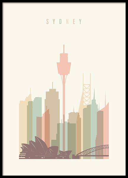 Sydney Skyline Poster Sydney Skyline Desenio De