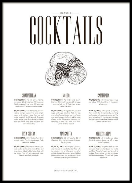 Poster Fur Die Kuche Mit Cocktail Rezepten Stilvolle Kuchenposter Mit Cocktails Desenio De
