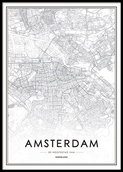 Plakat Mit Stadtplan Von Amsterdam Poster Mit Stadten Desenio De