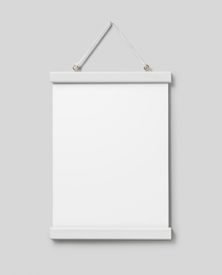  - Weiße Posterleiste mit Magnetbefestigung, 22 cm