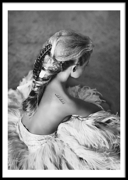 Love Warriors Wild Child Poster in der Gruppe Poster / Schwarz-Weiß bei Desenio AB (Pre5207)