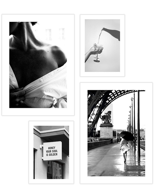 – Schwarz-Weiß-Fotografie Kollektion mit Frauen und Straßen