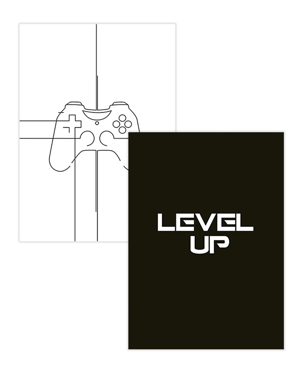 – Illustration von Gamecontroller und Zitat auf schwarz-weißem Hintergrund