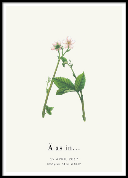 Botanic Letter A Personal Poster