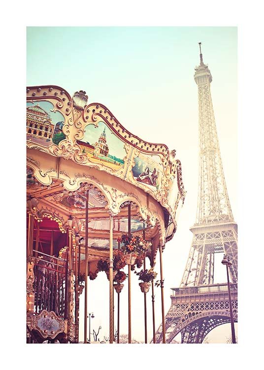 Eiffel Tower Carousel Poster / Fotografien bei Desenio AB (10098)
