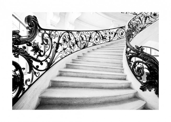 Art Nouveau Staircase Poster / Schwarz-Weiß bei Desenio AB (10484)