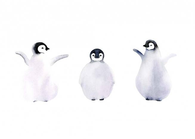 Three Penguins Poster / Kunstdrucke bei Desenio AB (10685)