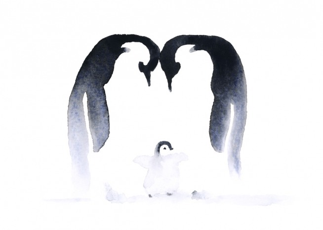 Penguin Family Poster / Kunstdrucke bei Desenio AB (10686)