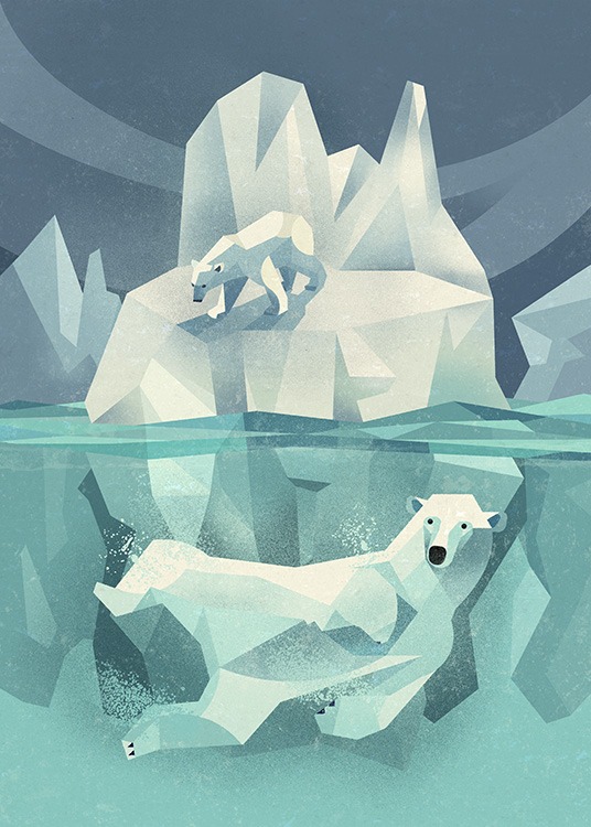 Vintage Polar Bear Poster / Kinder bei Desenio AB (11027)