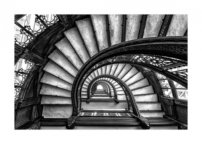 Circular Staircase Poster / Schwarz-Weiß bei Desenio AB (11270)