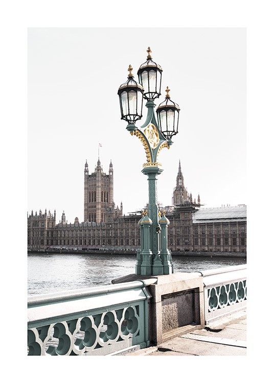  - Schönes Fotoposter von der Westerminster Bridge in London.