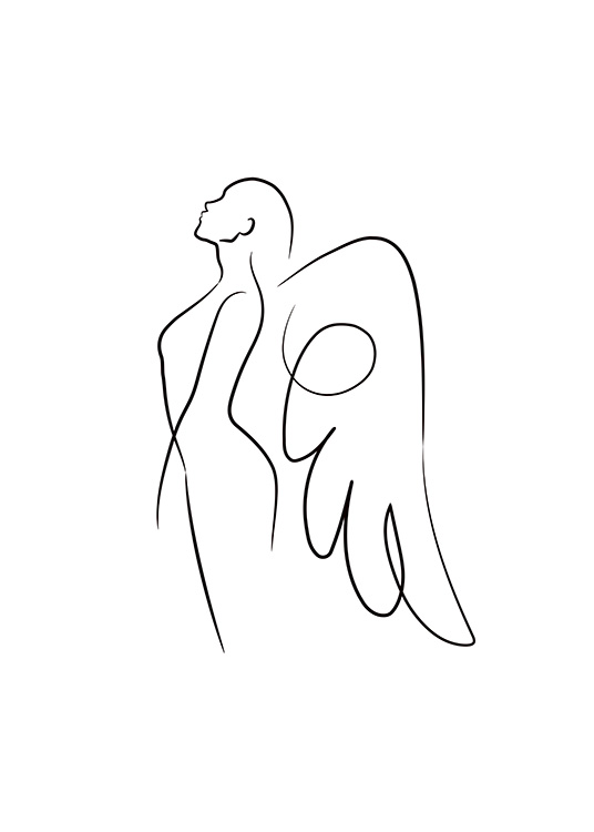 Line Art Angel (30x40)