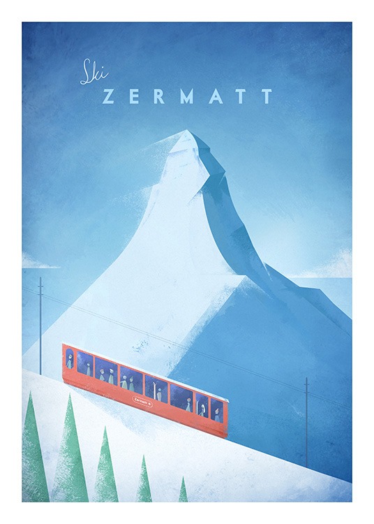 Ski Zermatt Poster / Henry Rivers bei Desenio AB (11985)