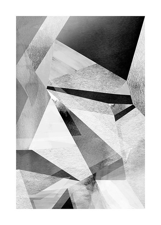 Gray Prisms Poster / Schwarz-Weiß bei Desenio AB (11991)