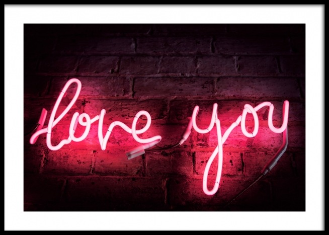 Love You Neon Poster