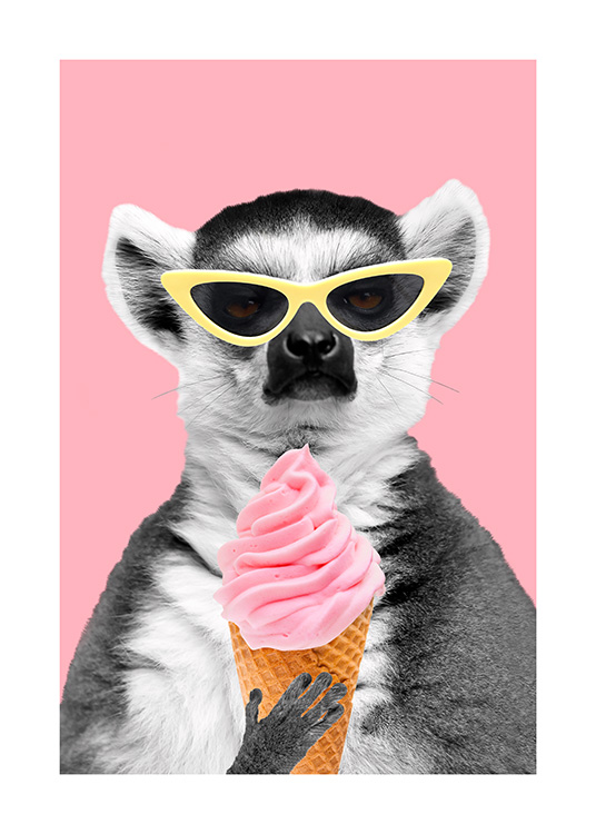 Lemur With Ice Cream Poster / Kinder bei Desenio AB (12477)