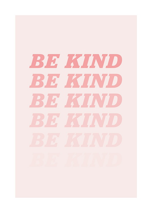 Be Kind Pink Poster / Poster mit Sprüchen bei Desenio AB (12679)