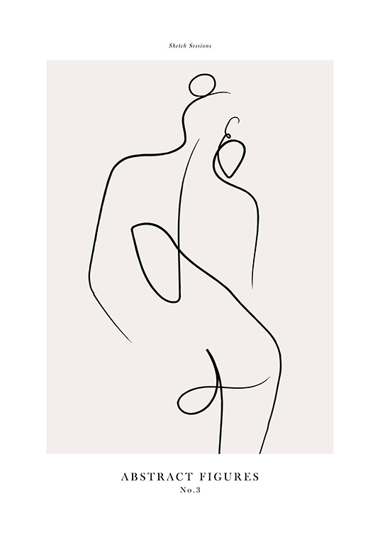  – Illustration einer nackten Frau von hinten, in Line-Art gezeichnet vor einem beigen Hintergrund