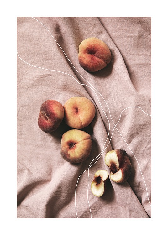 Peaches on Linen Poster / Küchenposter bei Desenio AB (12815)