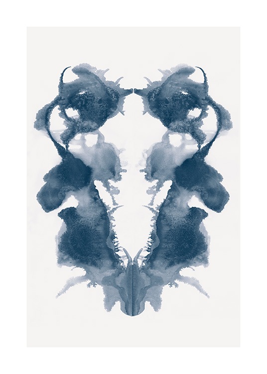  - Aquarell eines Rorschach-Motivs vor hellbeigem Hintergrund