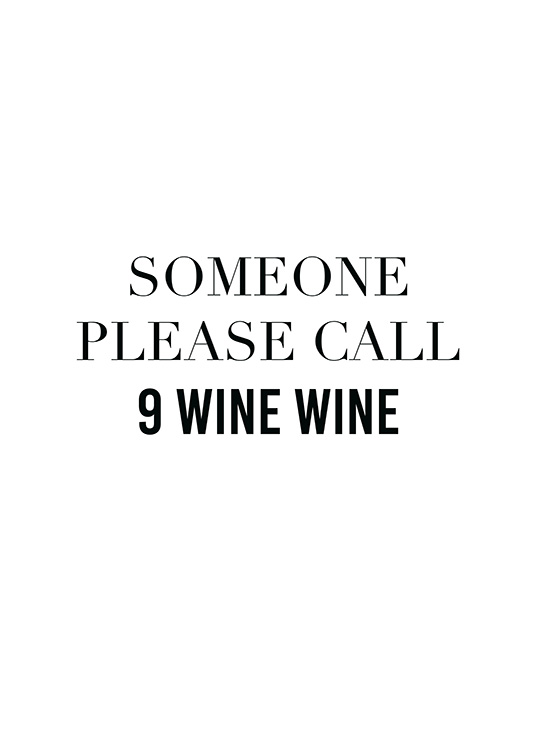 9 Wine Wine Poster / Humor bei Desenio AB (13595)