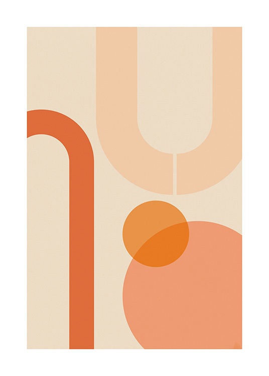 Orange Shapes Poster / Grafische Kunst bei Desenio AB (13620)