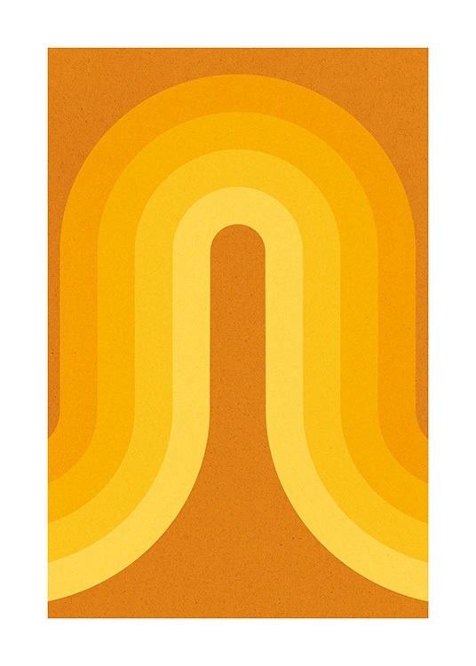 - Poster mit der Illustration eines Regenbogens in Orange