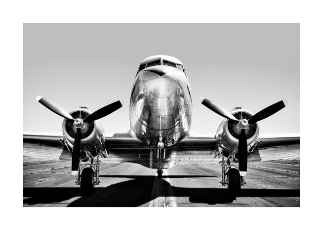 Vintage Airplane Poster / Schwarz-weiß-Fotografie bei Desenio AB (13630)