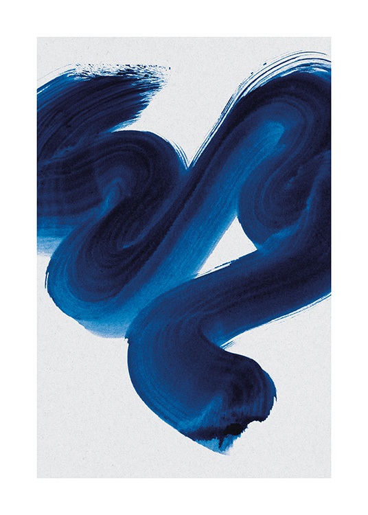 Blue Squiggle Poster / Abstrakte Kunst bei Desenio AB (13663)