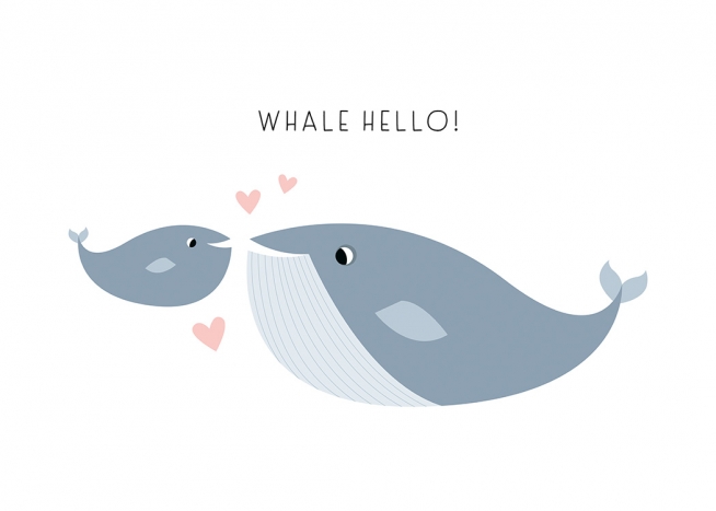 Whale Hello There Poster / Tierzeichnungen bei Desenio AB (13712)