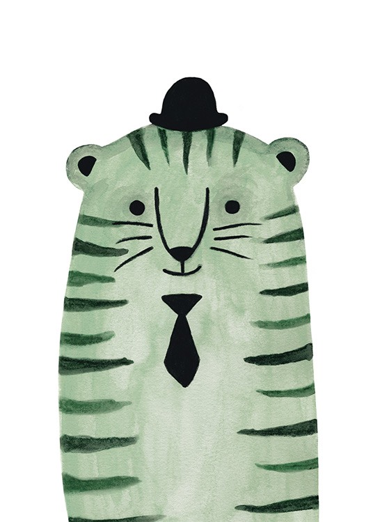 Green Tiger Poster / Tierzeichnungen bei Desenio AB (13722)