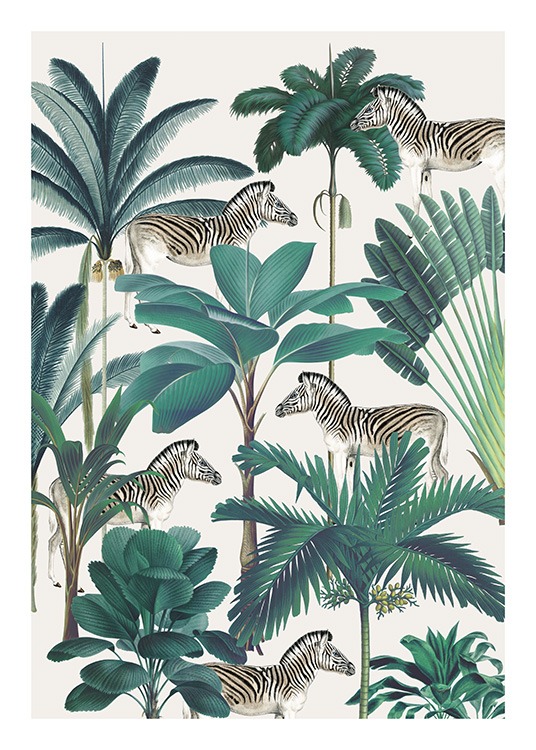 Royal Botanical Zebras Poster / Wilde Tiere bei Desenio AB (13734)