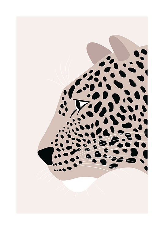 Leopard Profile Illustration Poster / Tiere bei Desenio AB (13788)