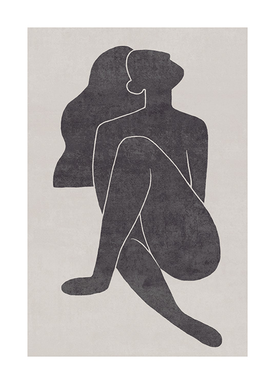 Seated Pose Black No1 Poster / Illustration bei Desenio AB (13801)