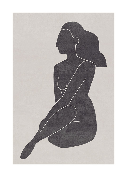 Seated Pose Black No2 Poster / Illustration bei Desenio AB (13802)