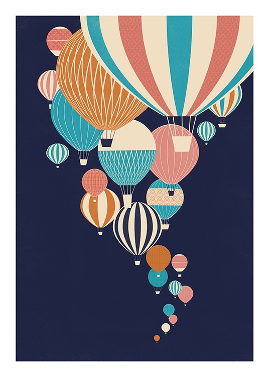 Balloons in the Sky Poster / Kinderposter bei Desenio AB (13925)