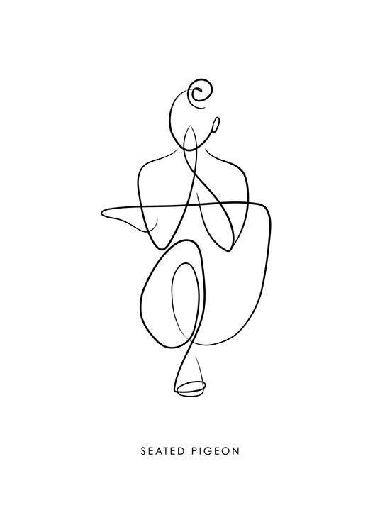 - Illustration einer Frau in Yoga-Pose
