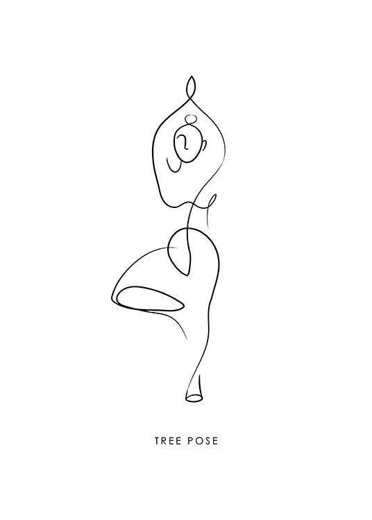 - Illustration einer Yoga-Frau