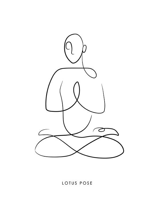 - Illustration, die den Lotussitz zeigt