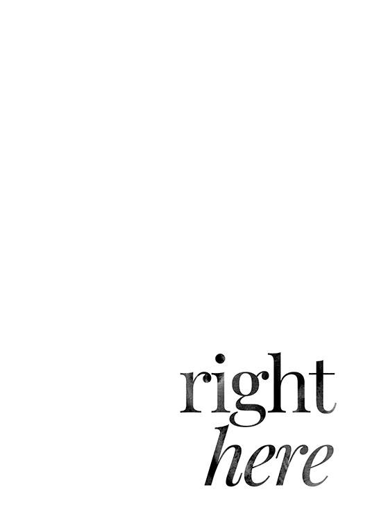  – Der Text „Right here“ in grauer Schrift vor weißem Hintergrund erscheint in der rechten unteren Ecke