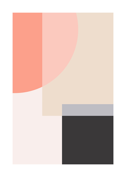  – Pastellfarbene geometrische Formen in Rosa, Beige und Grau
