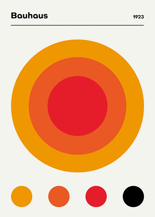  – Grafik mit roten und orangefarbenen Kreisen am unteren Bildrand und mit einem großen Kreis in der Mitte