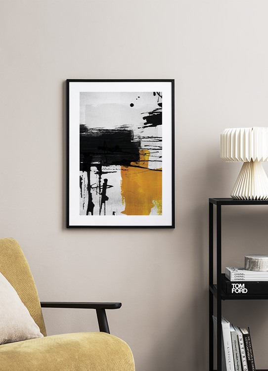 Yellow Abstract No2 Poster Olmalerei Desenio De