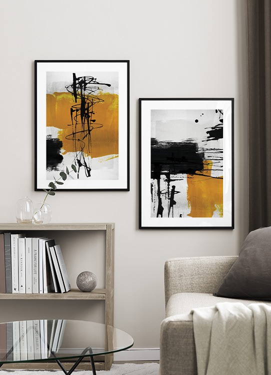 Yellow Abstract No2 Poster Olmalerei Desenio De