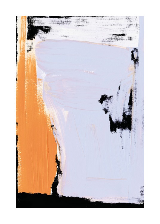  – Illustration mit abstraktem Muster in Orange, Flieder, Schwarz und Weiß