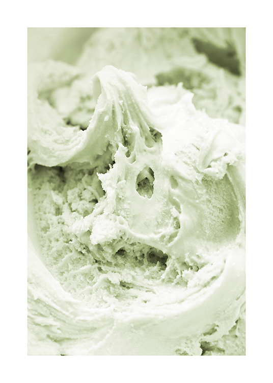  – Fotografie mit der Nahaufnahme von mintgrünem Eis